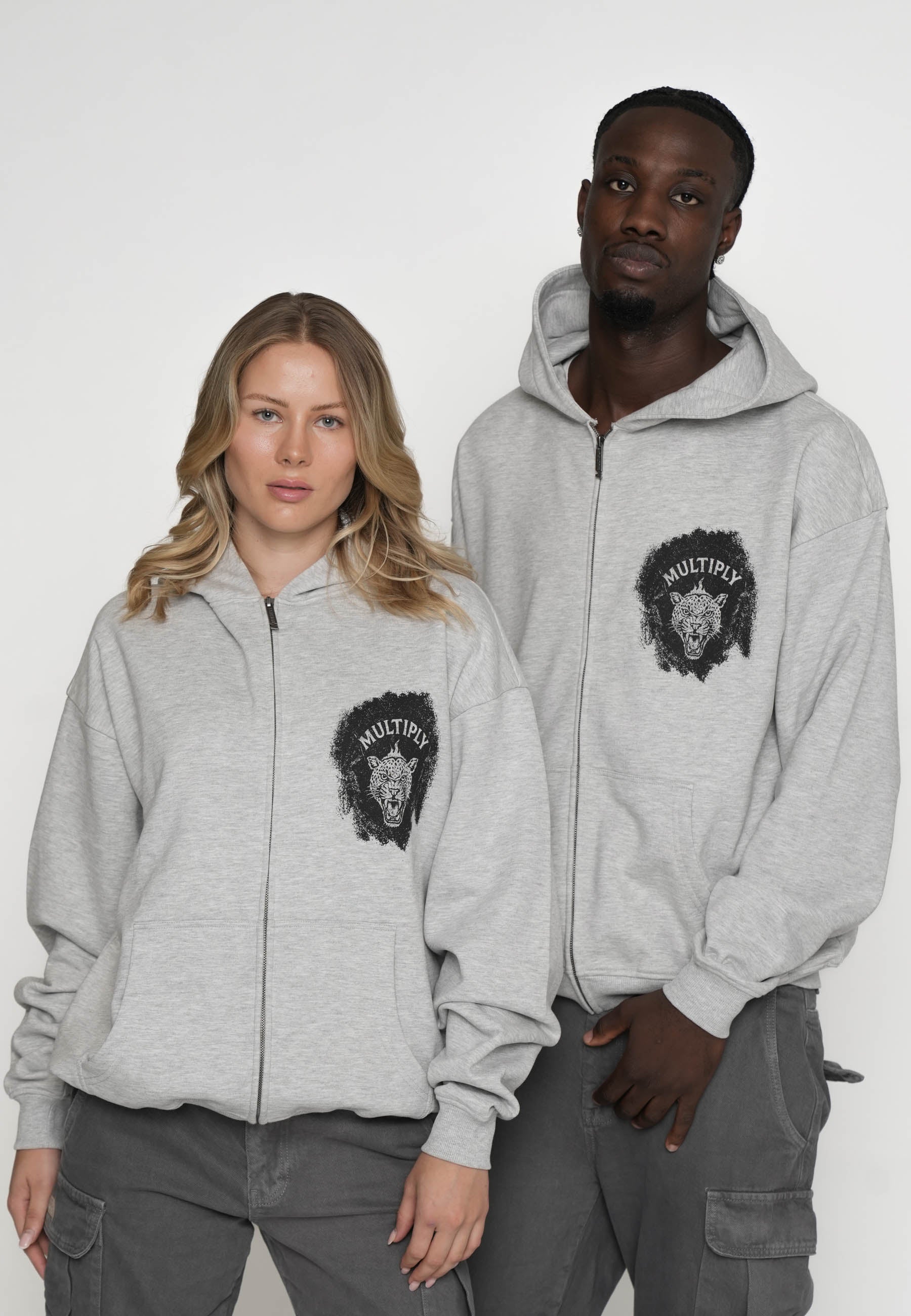 Oversize zip hoodie MULTIPLY Night Shadow