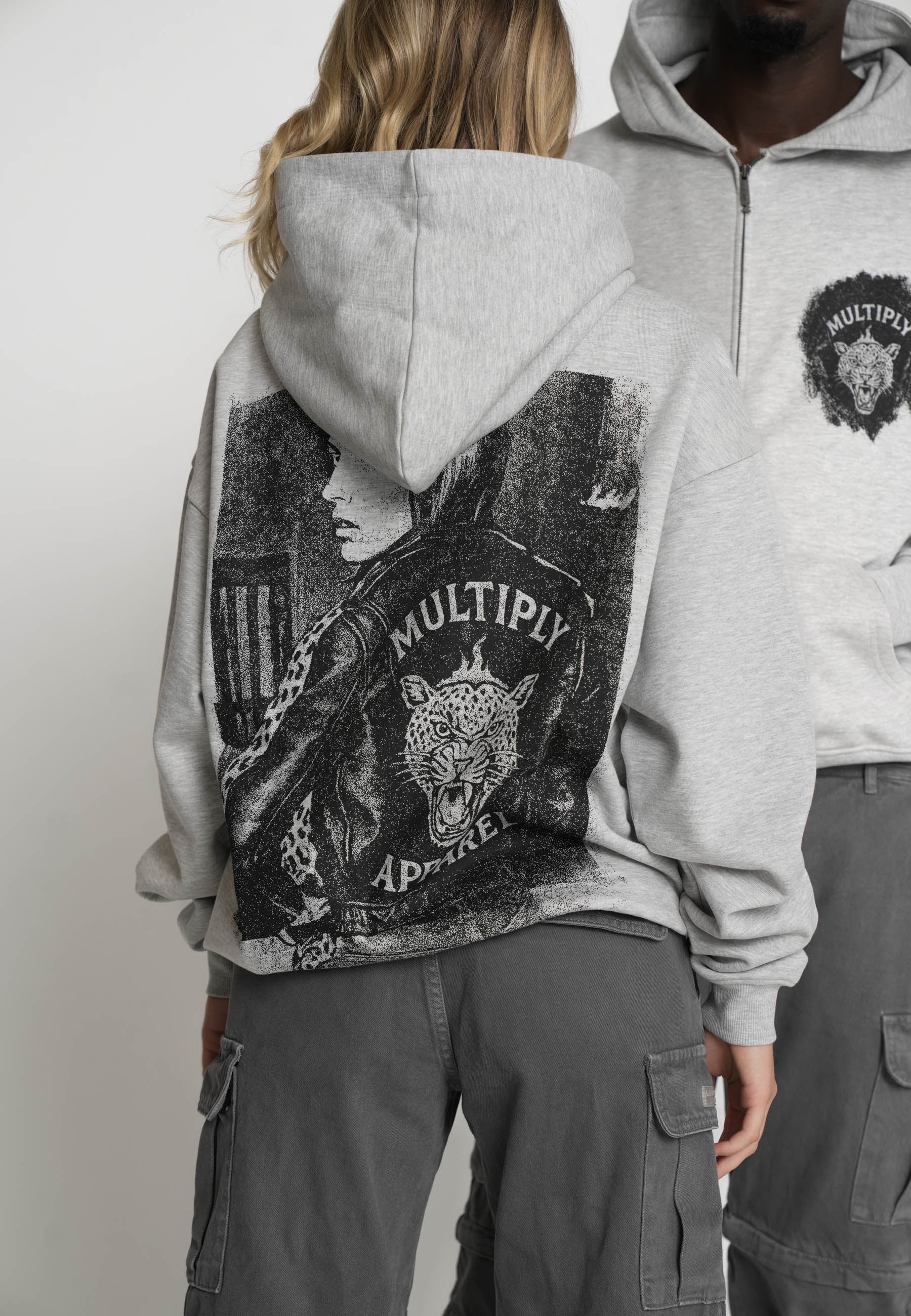 Oversize zip hoodie MULTIPLY Night Shadow