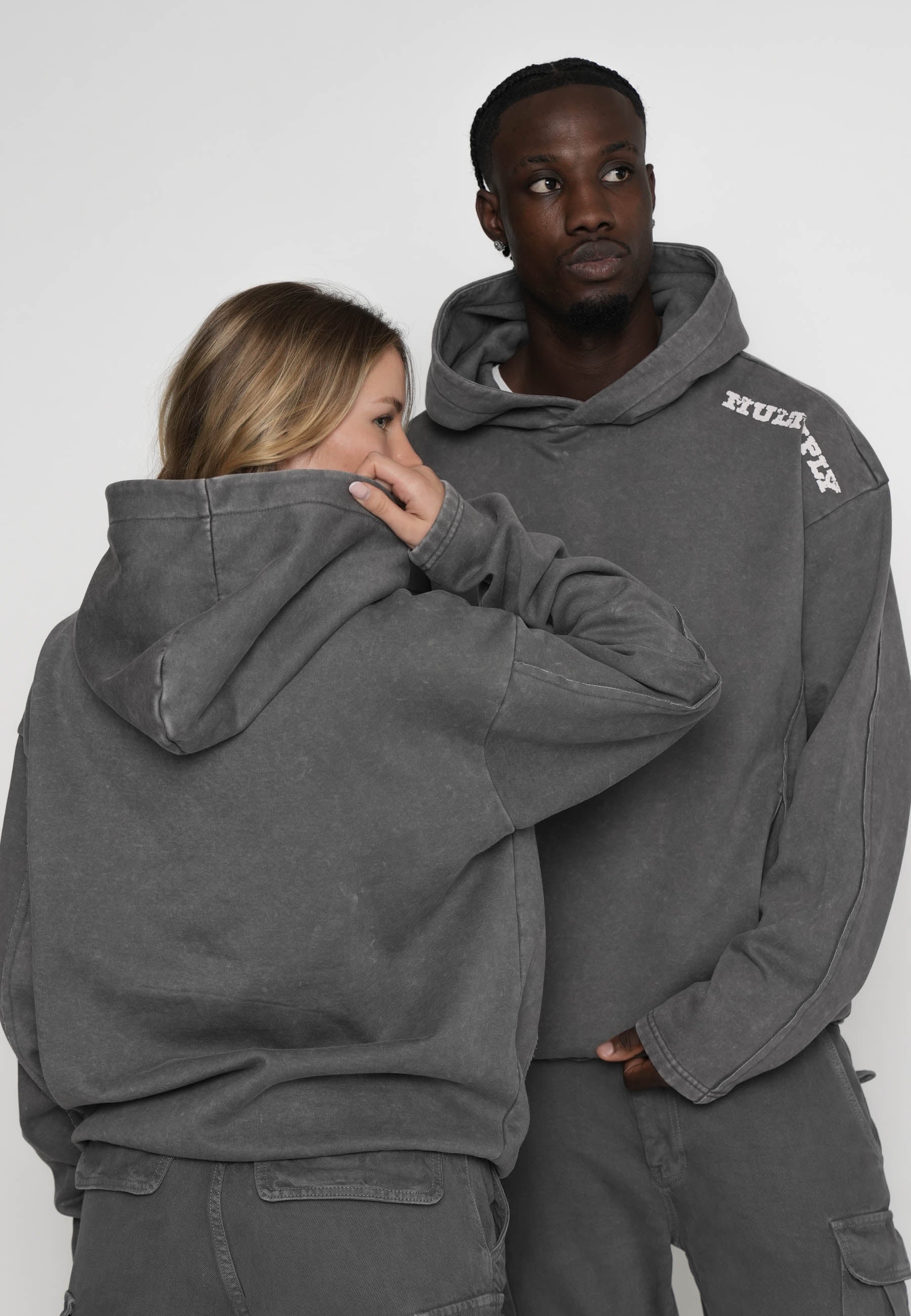 Oversize Hoodie CLANDESTINE Gargoyle Washed