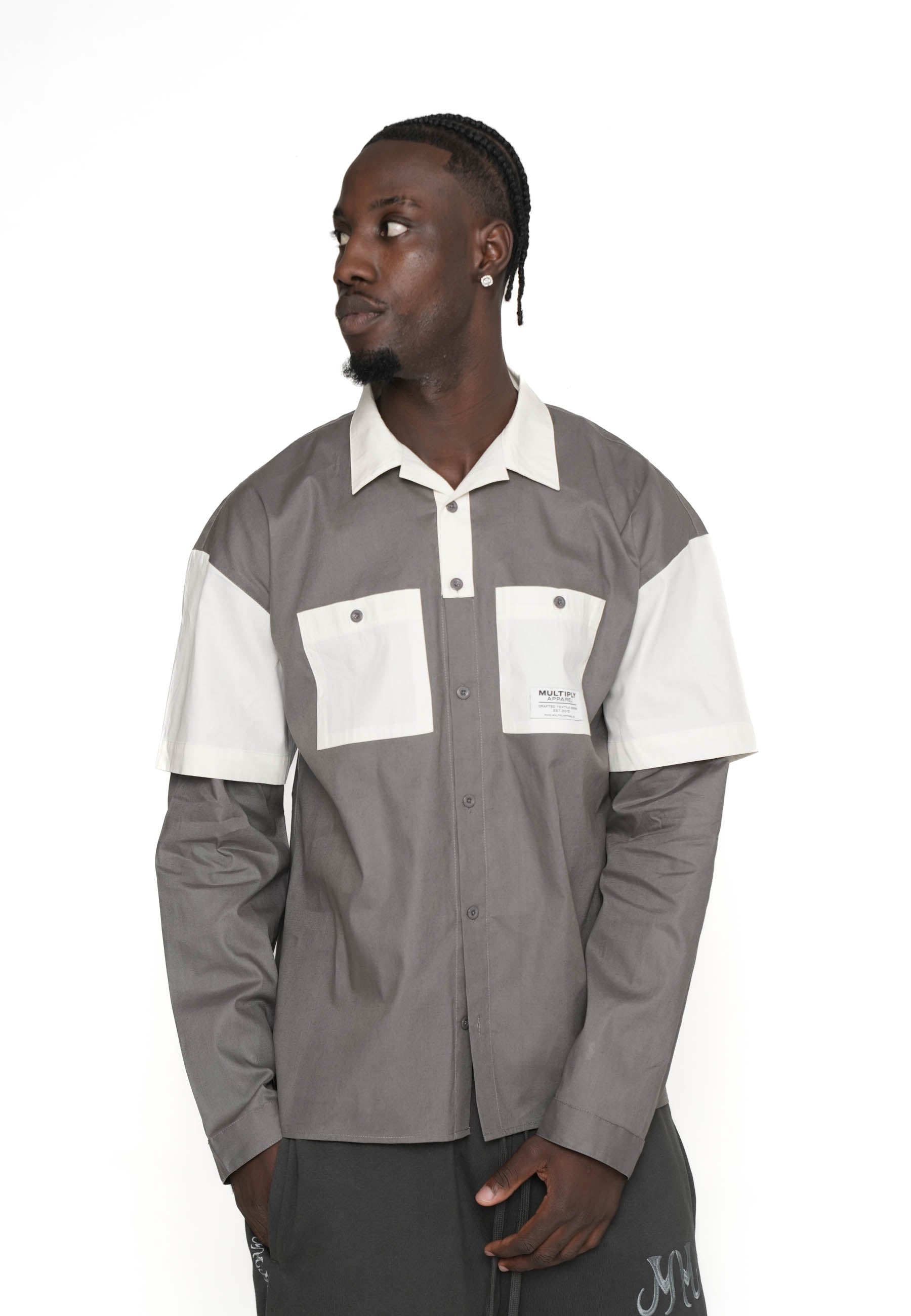 Paneled Shirt CONTRAST Gargoyle
