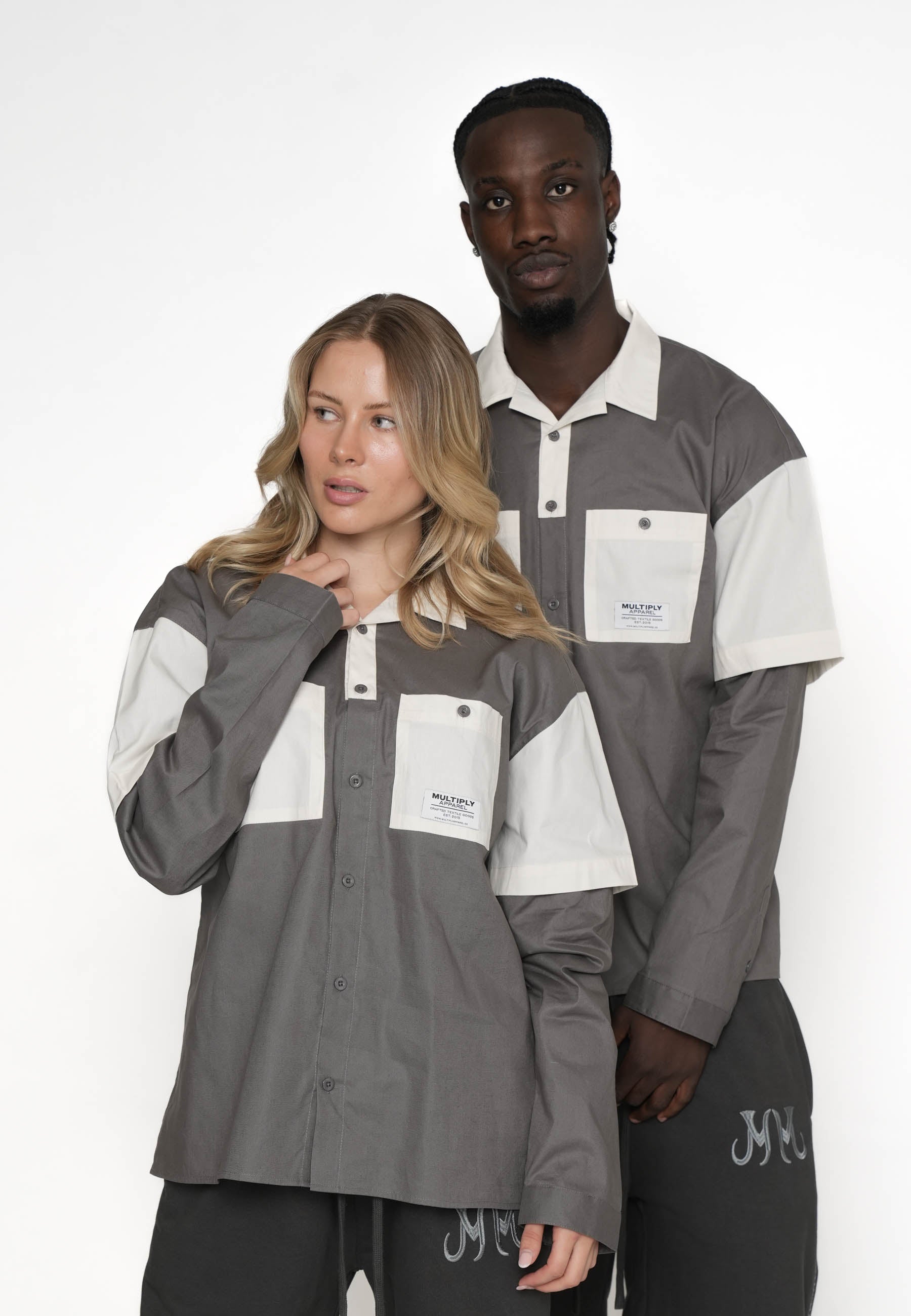 Paneled Shirt CONTRAST Gargoyle