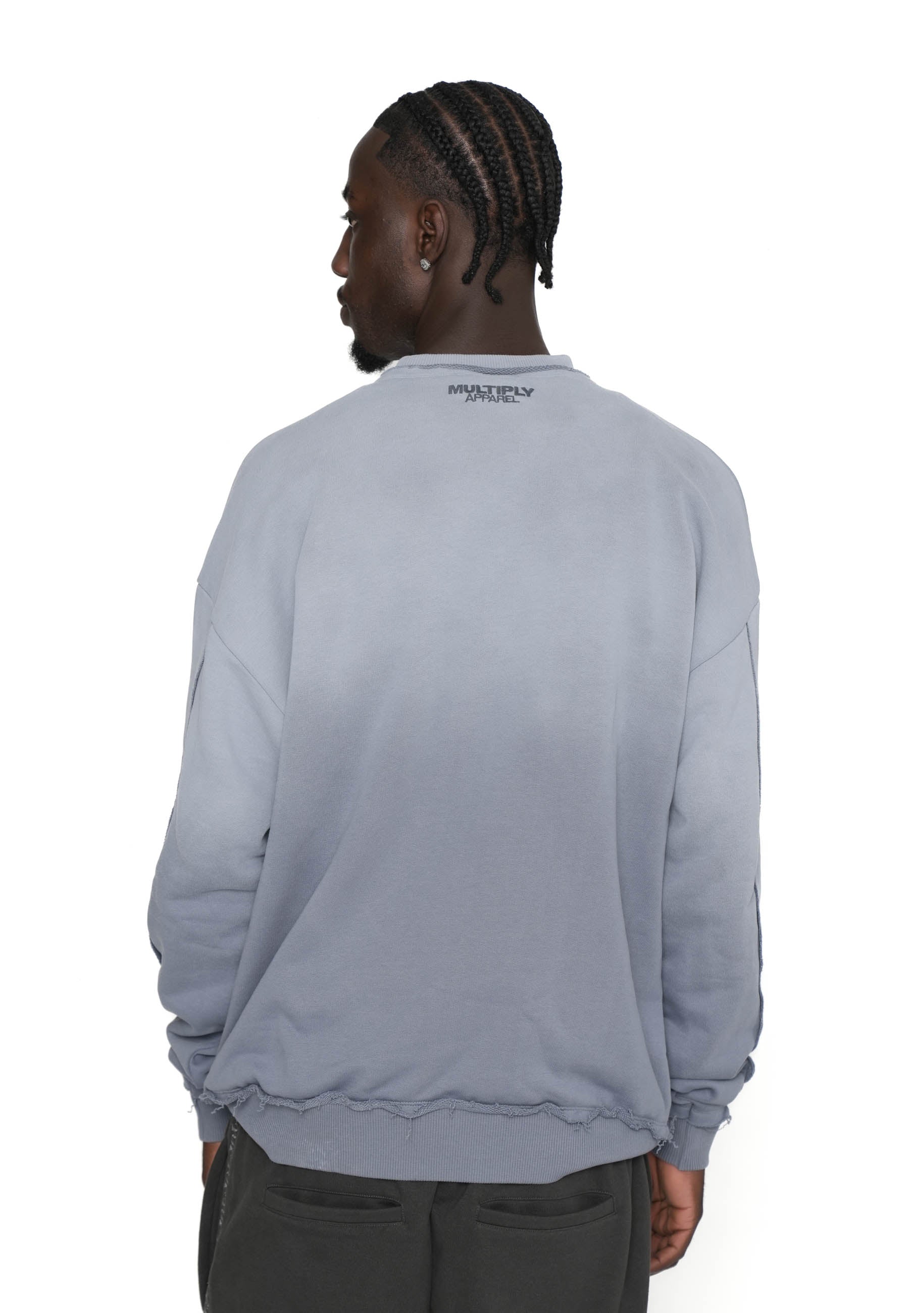 Oversize Raw Sweatshirt Ombre Flint Stone