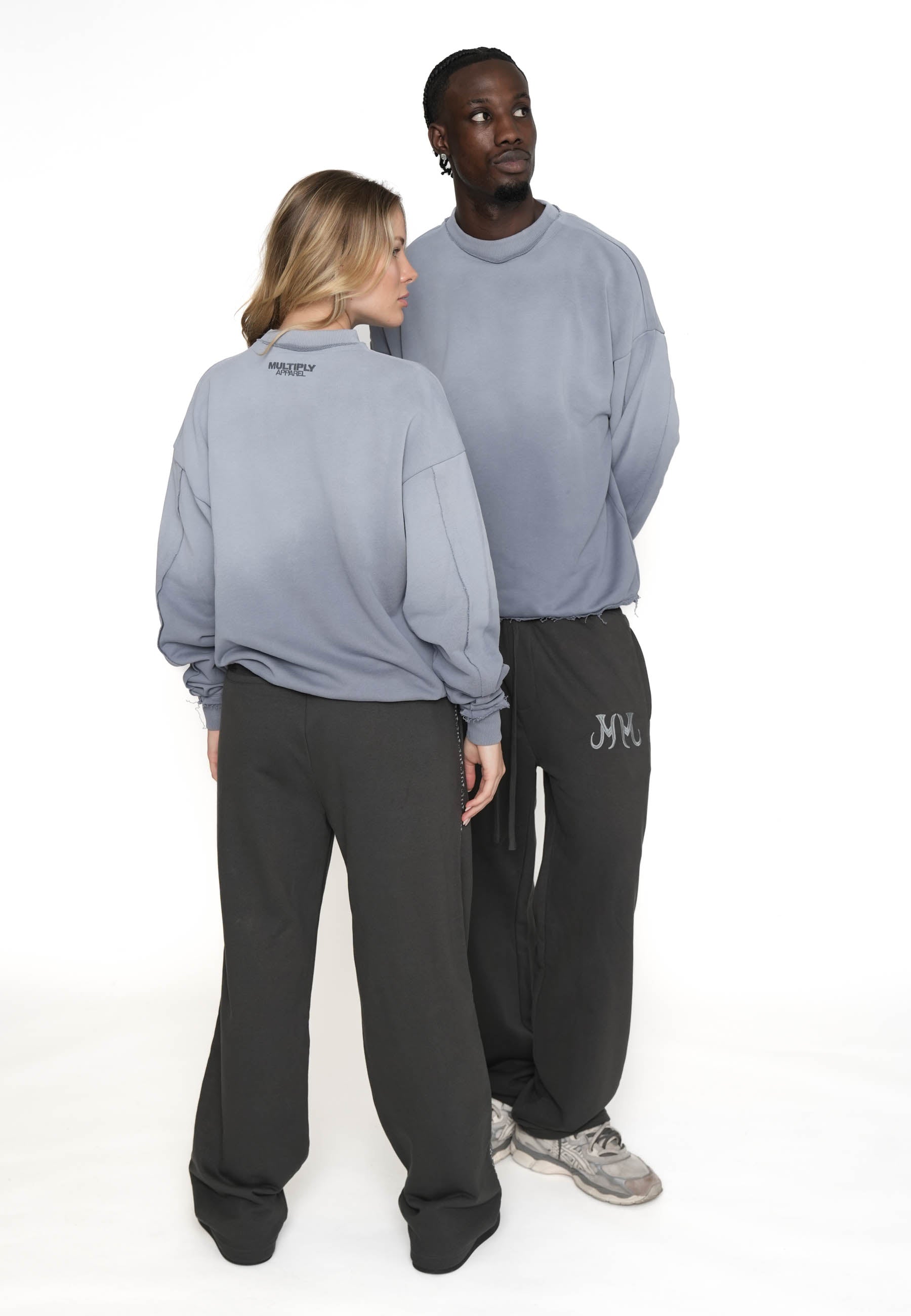 Oversize Raw Sweatshirt Ombre Flint Stone