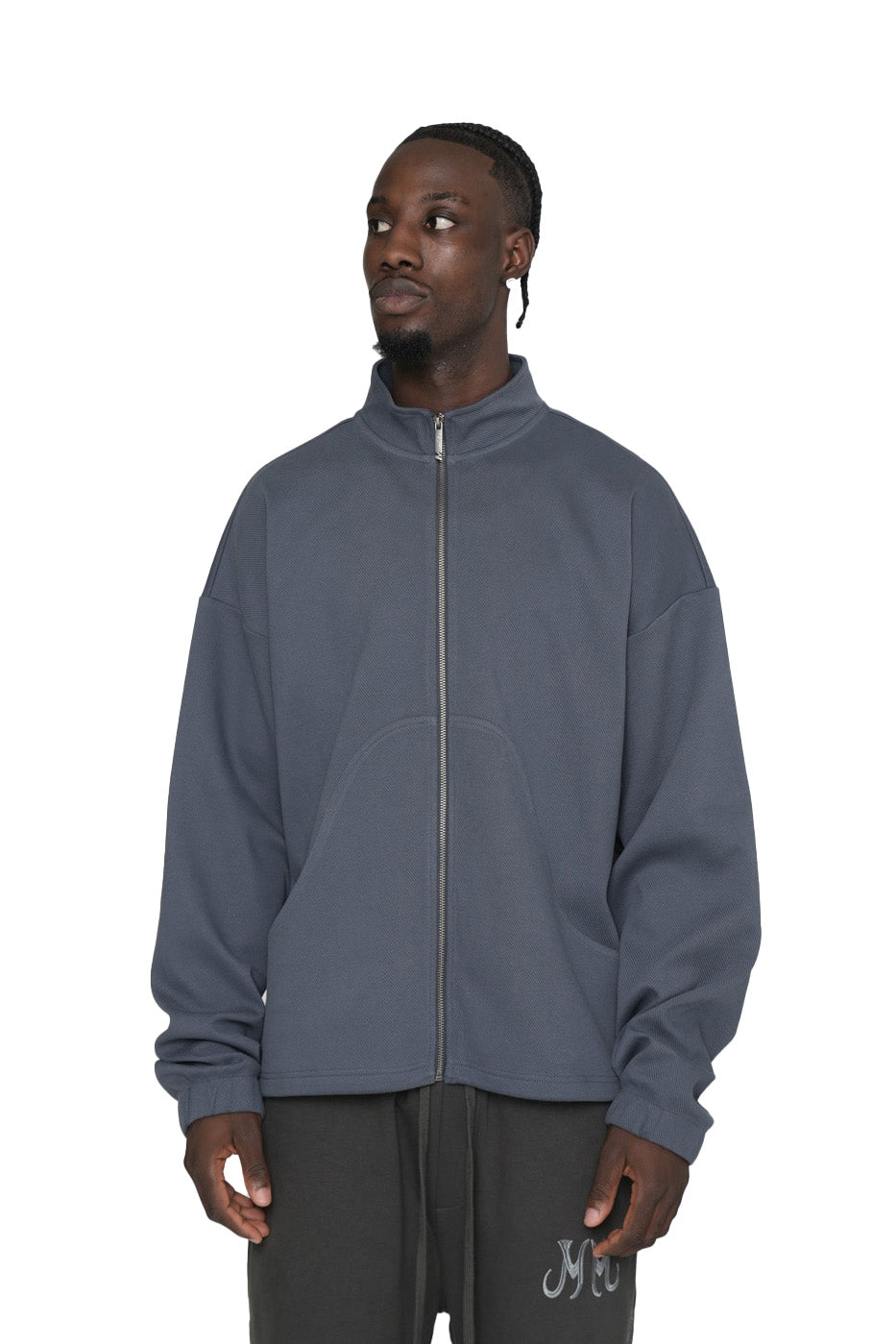 Rounded Knit Jacket FOLD Black Soda Washed