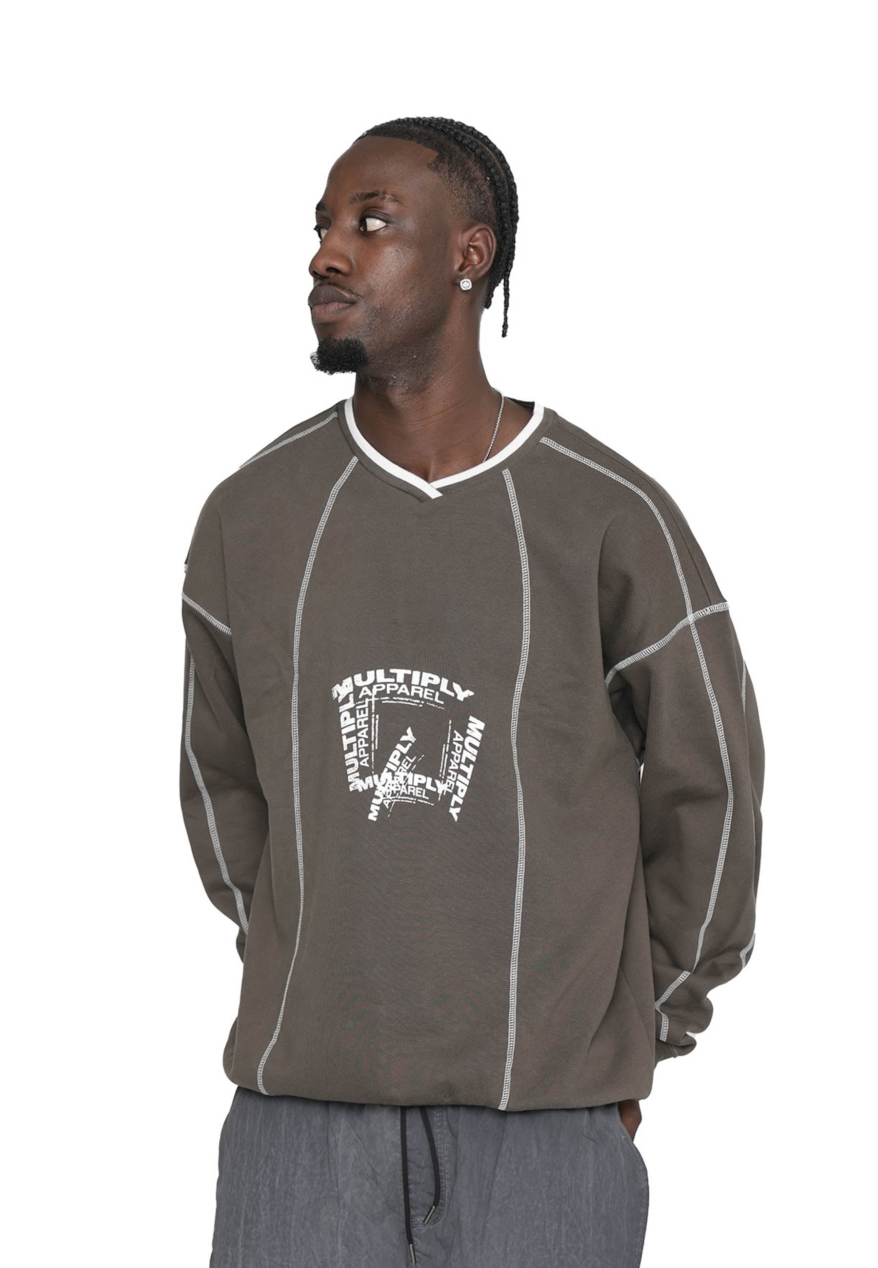 Oversize Sweater QUARTERBACK Black Olive