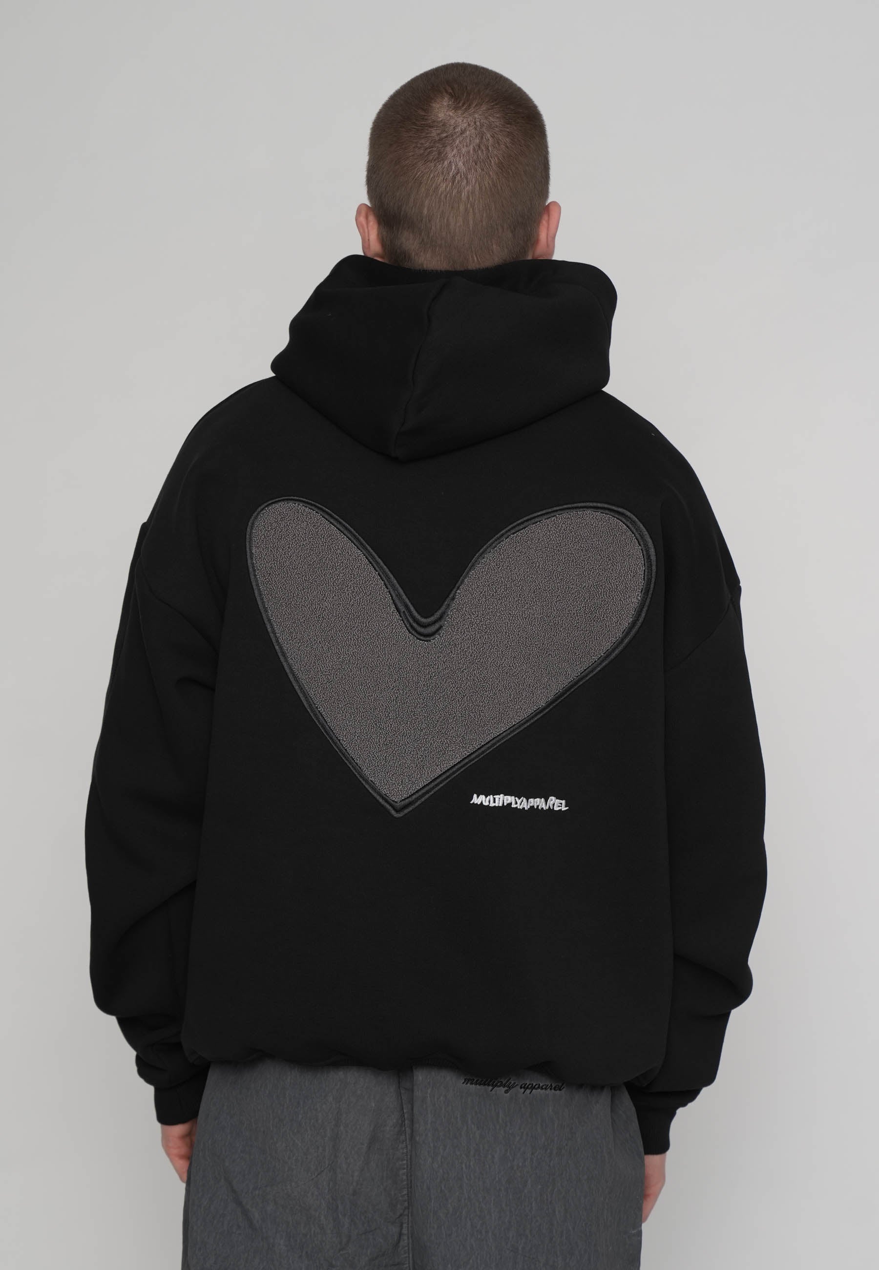 Oversized Hoodie HEART Black