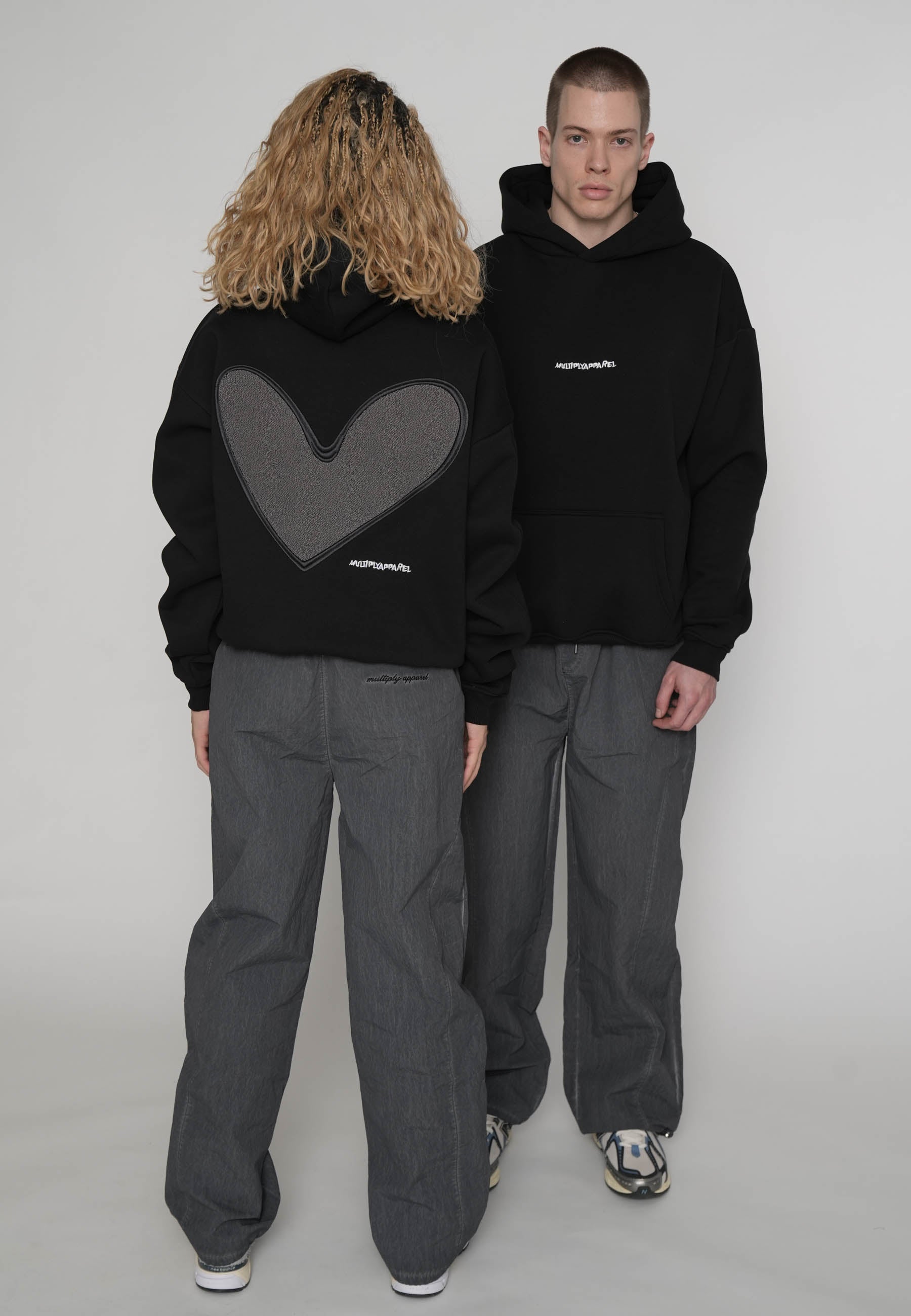 Oversized Hoodie HEART Black