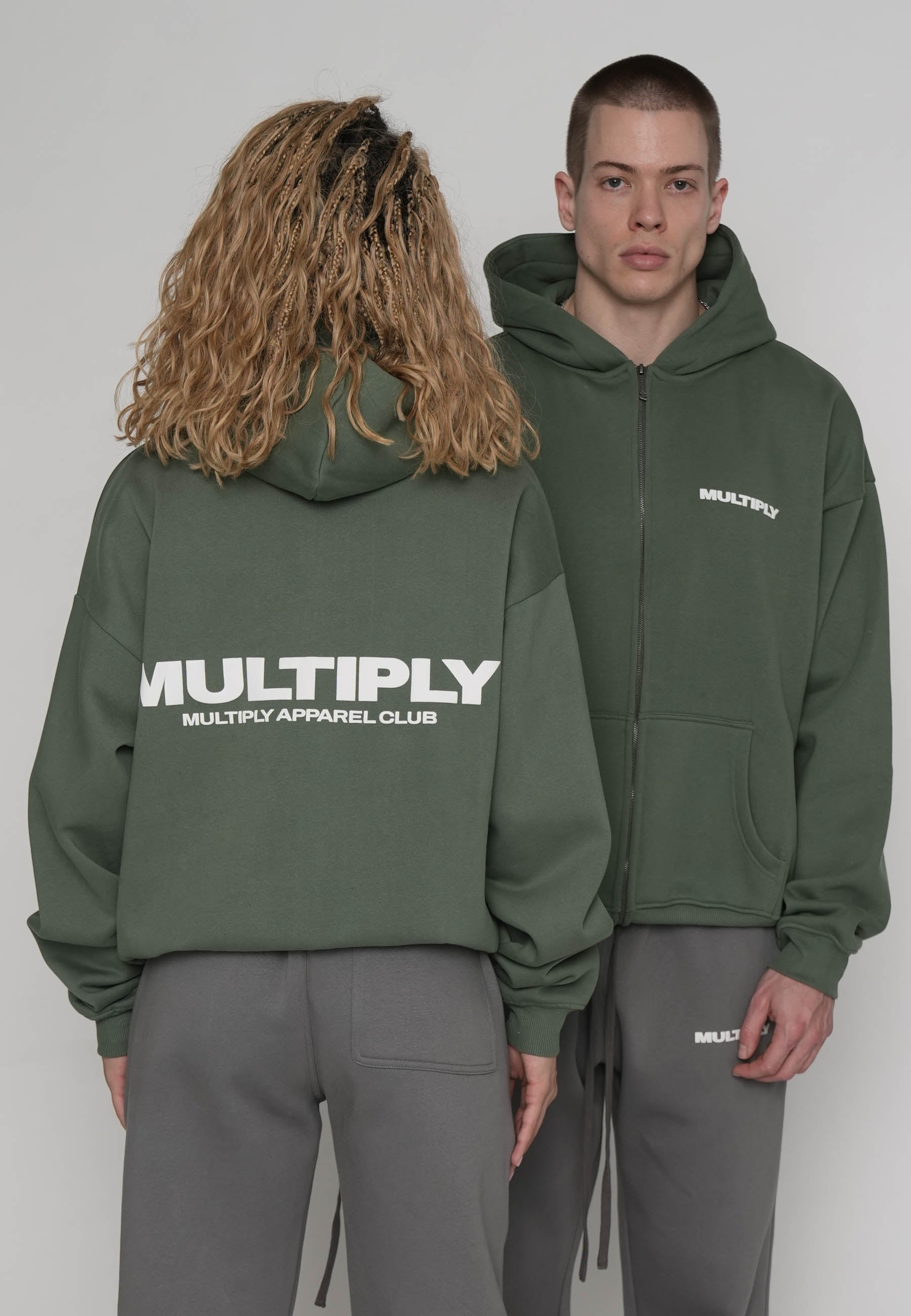 Oversize Zip Hoodie MULTIPLY Duck Green