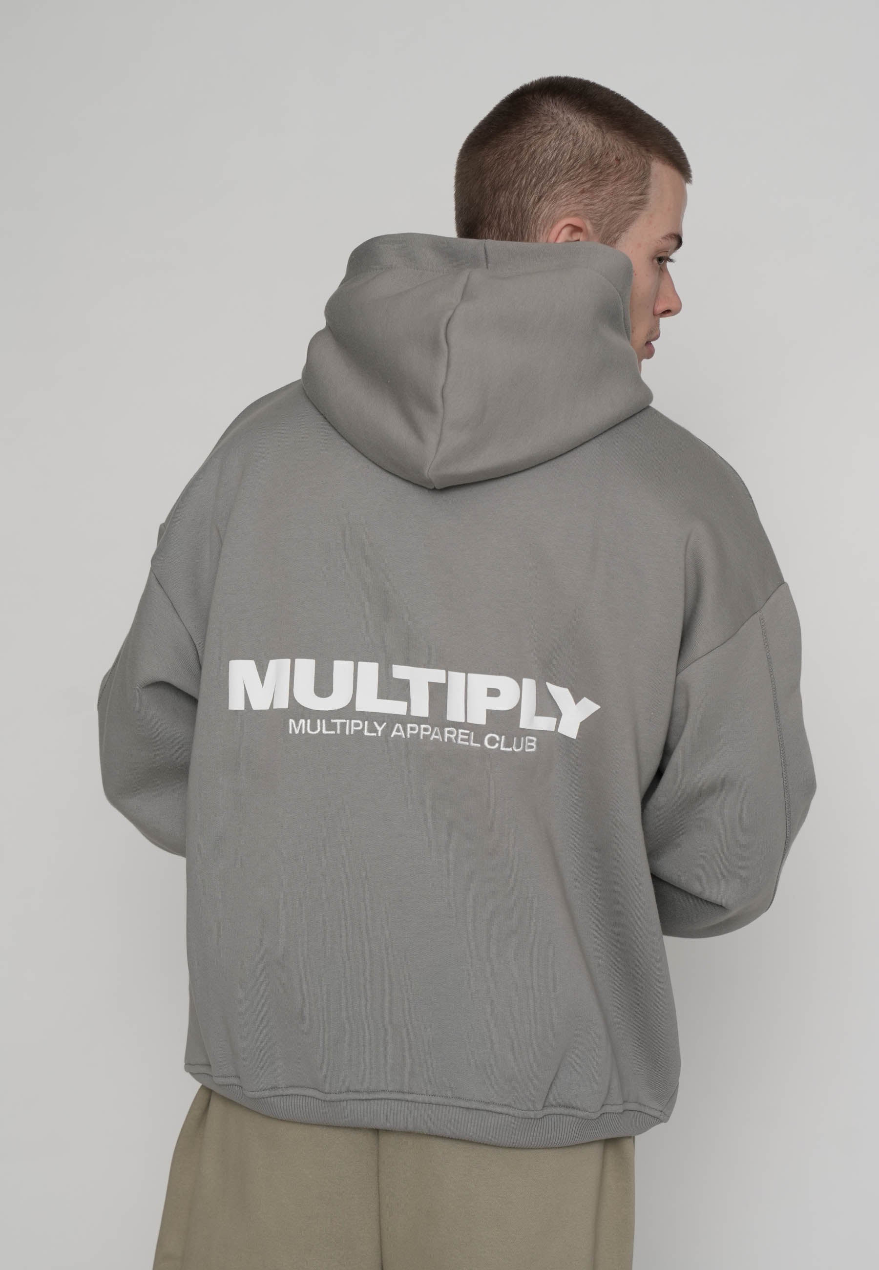 Oversize zip hoodie MULTIPLY Ultimate Grey