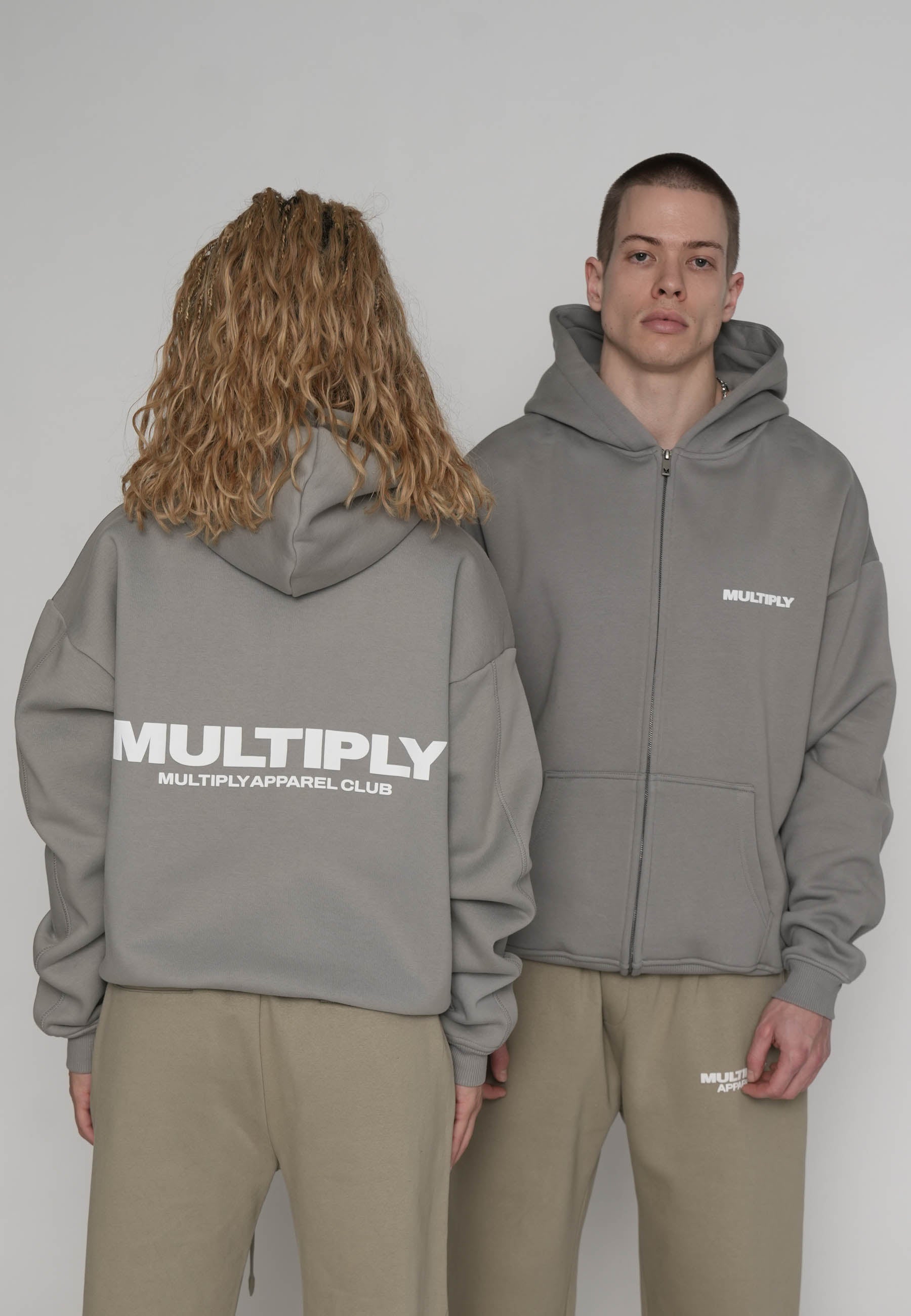 Oversize zip hoodie MULTIPLY Ultimate Grey