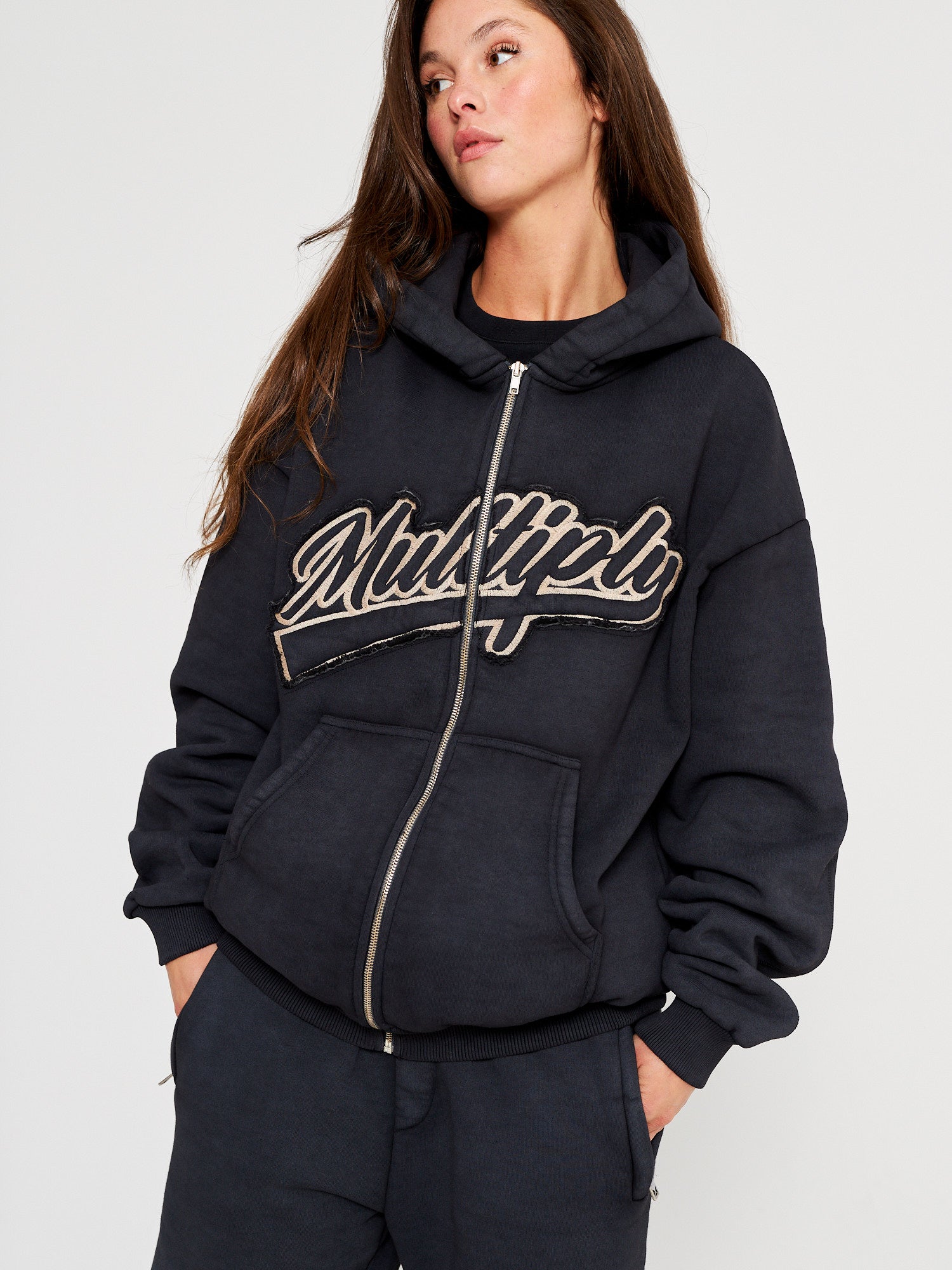 Oversize Zip Hoodie HIGHSCHOOL Black