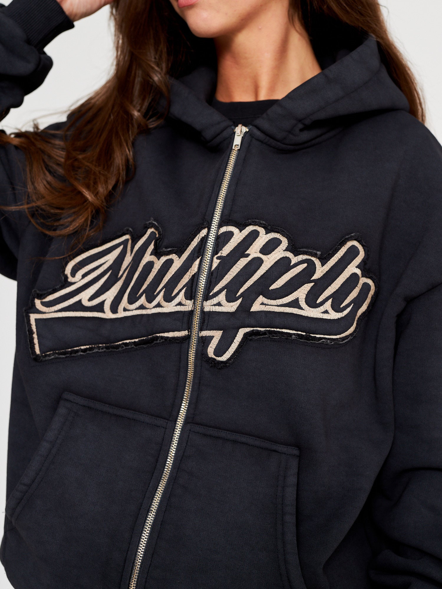 Oversize Zip Hoodie HIGHSCHOOL Black