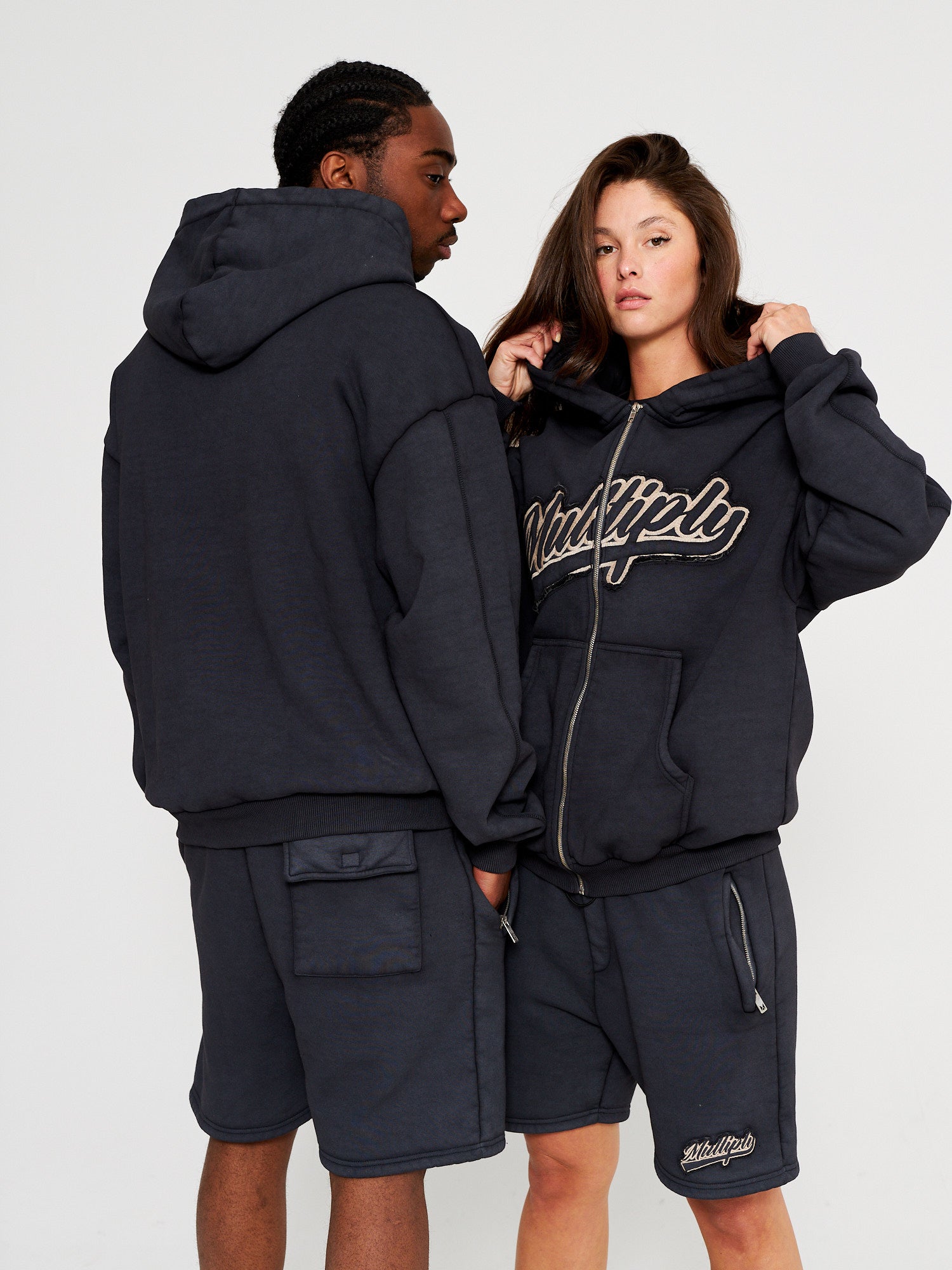 Oversize Zip Hoodie HIGHSCHOOL Black