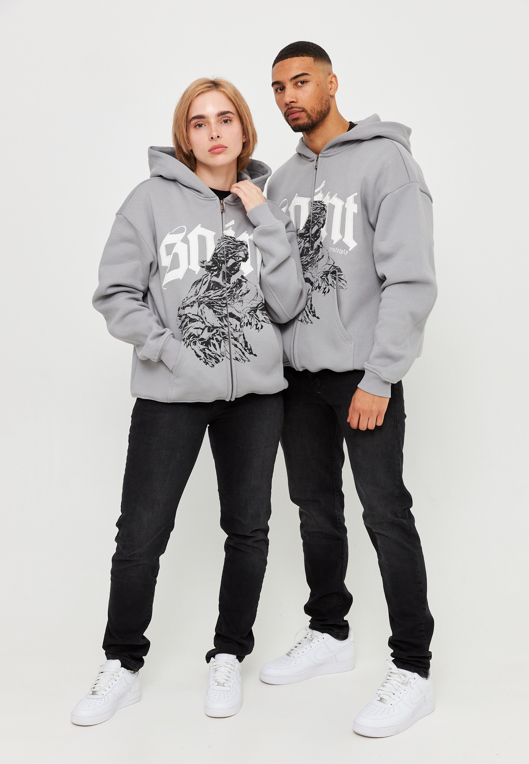 Oversize Zip Hoodie SAINT Ultimate Grey