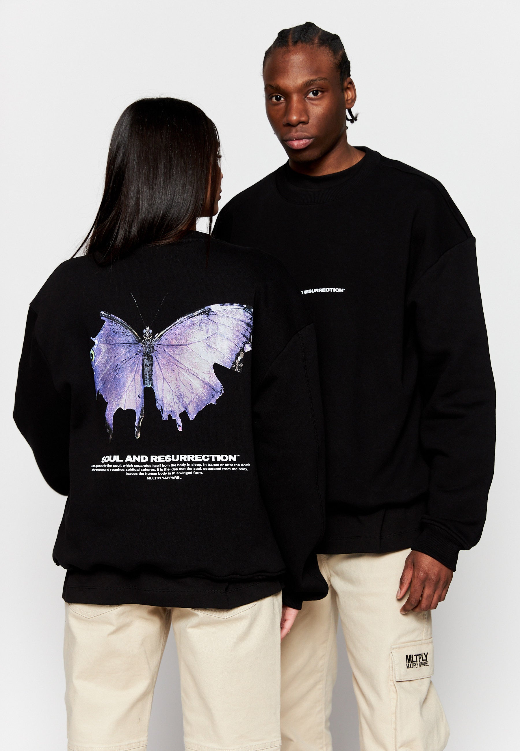 Oversize Sweatershirt BUTTERFLY Black