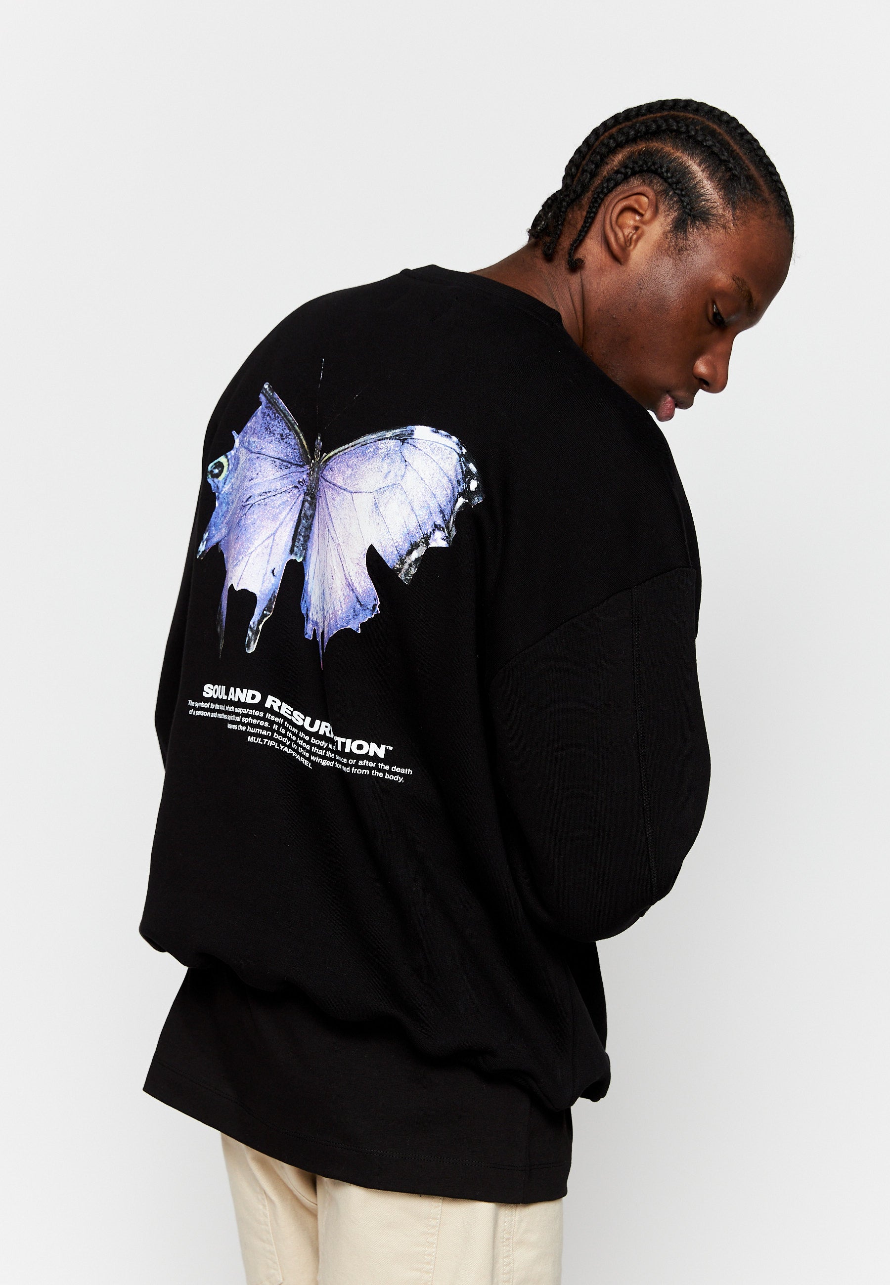 Oversize Sweatershirt BUTTERFLY Black